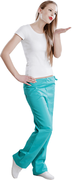 Krankenschwester Svenja grüne Hose Kuss